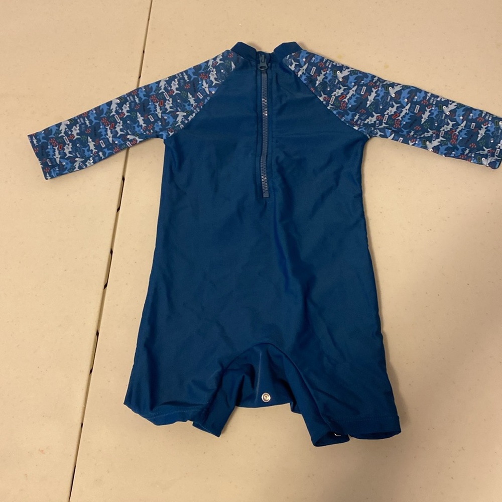 Blue shark one piece swimsuit - Picture 4 of 6